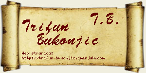 Trifun Bukonjić vizit kartica
